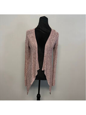 American Eagle Outfitters Pink White marled Cardigan Size small asymmetrical